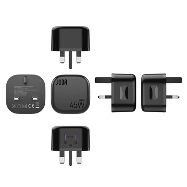 شاحن جداري  VoltPod 45 GaN  جودا ، USB-C ، واط 45 ، اسود - WC015ABUN1