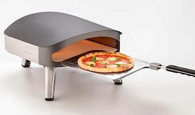 فرن بيتزا كينوود غاز مع شواية، 30 سم، سعة 12 إنش، 500 درجة مئوية، فضي - OWPOM20.000GY