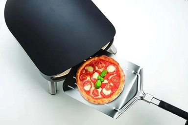 فرن بيتزا كينوود يعمل بالغاز مع شواية، 30 سم, سعة بيتزا 12 بوصة, 500°، فضي - OWPOM20.000GY