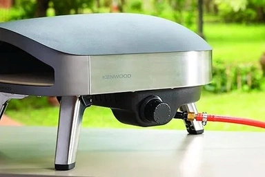 فرن بيتزا كينوود يعمل بالغاز مع شواية، 30 سم, سعة بيتزا 12 بوصة, 500°، فضي - OWPOM20.000GY