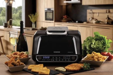 قلاية كينوود جريل، قلاية رقمية هوائية مع شواية 2 في 1، 8 لتر، 1700 واط، أسود - OWGHF40.000BK