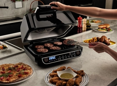 قلاية كينوود جريل، قلاية رقمية هوائية مع شواية 2 في 1، 8 لتر، 1700 واط، أسود - OWGHF40.000BK