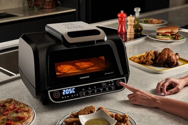 قلاية كينوود جريل، قلاية رقمية هوائية مع شواية 2 في 1، 8 لتر، 1700 واط، أسود - OWGHF40.000BK