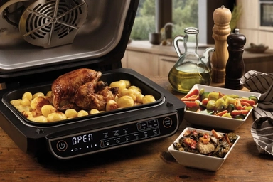 قلاية كينوود جريل، قلاية رقمية هوائية مع شواية 2 في 1، 8 لتر، 1700 واط، أسود - OWGHF40.000BK