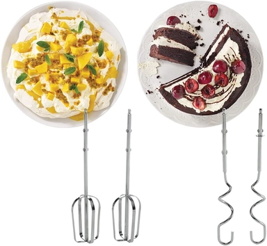 خلاط يدوي كينوود مع مضارب وخطافات عجن، 300 واط، أبيض - OWHBM02.001WH