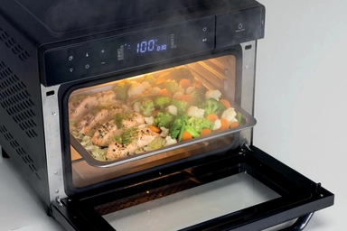 فرن بخار كينوود وقلاية هوائية، 40 لتر، 2000 واط، أسود - OWMOS40.000BK