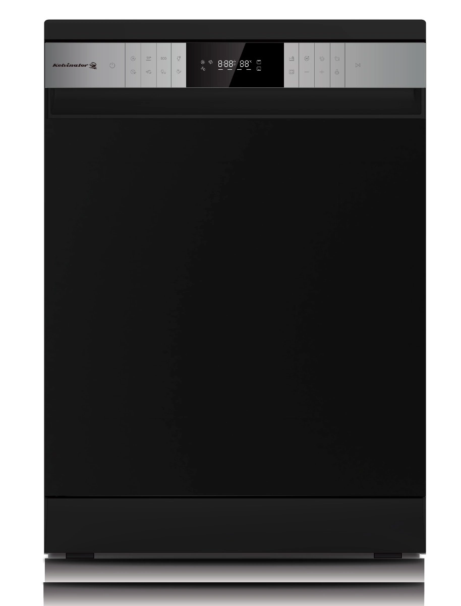 Kelvinator Dishwasher 15 Place Settings ,9 Programs, Black ,KFSDW15BD