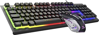 داتا زون , لوحة مفاتيح ألعاب RGB ممتازة وماوس ,أسود