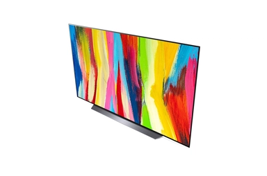 تلفاز LG OLED evo مقاس 83 بوصة من سلسلة C2، مع HDR (النطاق الديناميكي العالي) السينمائي بدقة 4K تصميم سينمائى والمزوّد بإمكانية تعتيم البكسل بتقنية AI ThinQ للتلفزيون الذكي بنظام التشغيل WebOS, OLED83C26LA