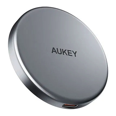 Aukey Car Charger Mag Fusion Aura Magnetic Wireless 15W Grey