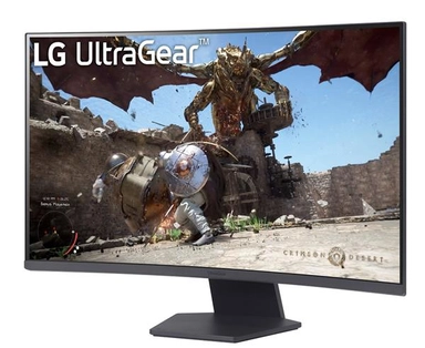 إل جي 32 بوصة UltraGear شاشة ألعاب منحنية 1000R، دقة QHD، 180 هرتز، أسود، 32GS60QC-B
