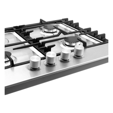موقد غاز مدمج من إل جي، 59 سم، 4 شعلات، حديد زهر، ستانلس ستيل - CG5Z2414SJ