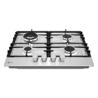 موقد غاز مدمج من إل جي، 59 سم، 4 شعلات، حديد زهر، ستانلس ستيل - CG5Z2414SJ