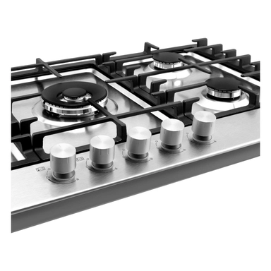 موقد غاز مدمج من إل جي، 86 سم، 5 شعلات، حديد زهر، ستانلس ستيل - CG5Z3626SJ