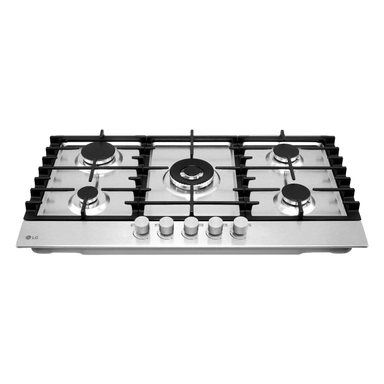 موقد غاز مدمج من إل جي، 86 سم، 5 شعلات، حديد زهر، ستانلس ستيل - CG5Z3626SJ