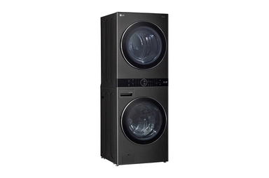 LG, غسالة أمامية, مع نشافة, 25 كيلو, 6 برامج, أسود – WK2520BST 