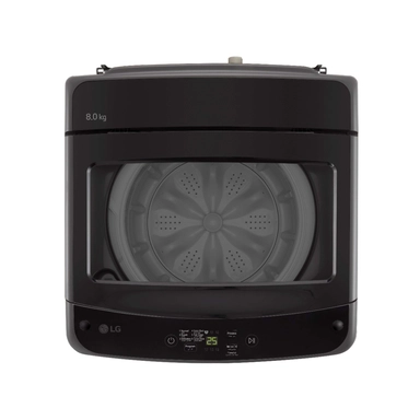 غسالة إل جي إنفرترتعبئة علوية، 8 كجم، 6 برامج، أسود متوسط – WTB08CND