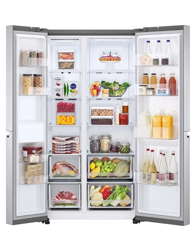 ثلاجة إل جي دولابي، سعة 28.2 قدم مكعب، فضية - LS32CBBSIV