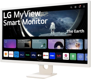 إل جي شاشة ذكية 32 بوصة دقة عالية كاملة ، MyView، WebOS، 60 هرتز، أبيض، 32SR50F-W