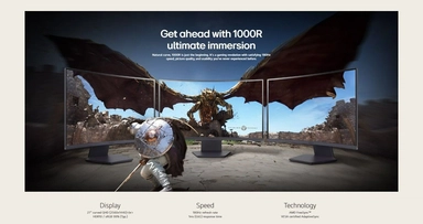 شاشة ألعاب منحنية ال جي الترا جير 27 بوصة، 180 هرتز، 1 مللي ثانية، اسود - 27GS60QC-B