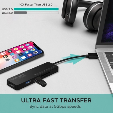 بروميت  ,موزع متعدد الوظائف عالي السرعة USB-C 4K HDMI ,أسود