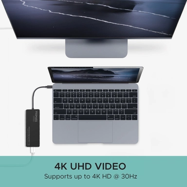 بروميت  ,موزع متعدد الوظائف عالي السرعة USB-C 4K HDMI ,أسود