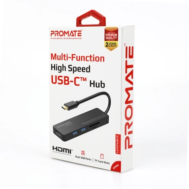 بروميت  ,موزع متعدد الوظائف عالي السرعة USB-C 4K HDMI ,أسود
