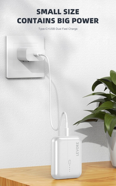 Levore PowerBank 10000mAh +USBA PD22.5W+USBC PD20W  LP222-WH