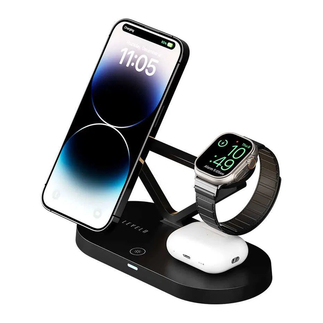 Levelo Premio 5 In1 Wireless Charging Pad Apple Device Black