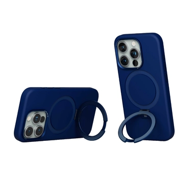 Leveo Iris Pro Liquid Silicone Case iPhone 15 Pro Deep Blue