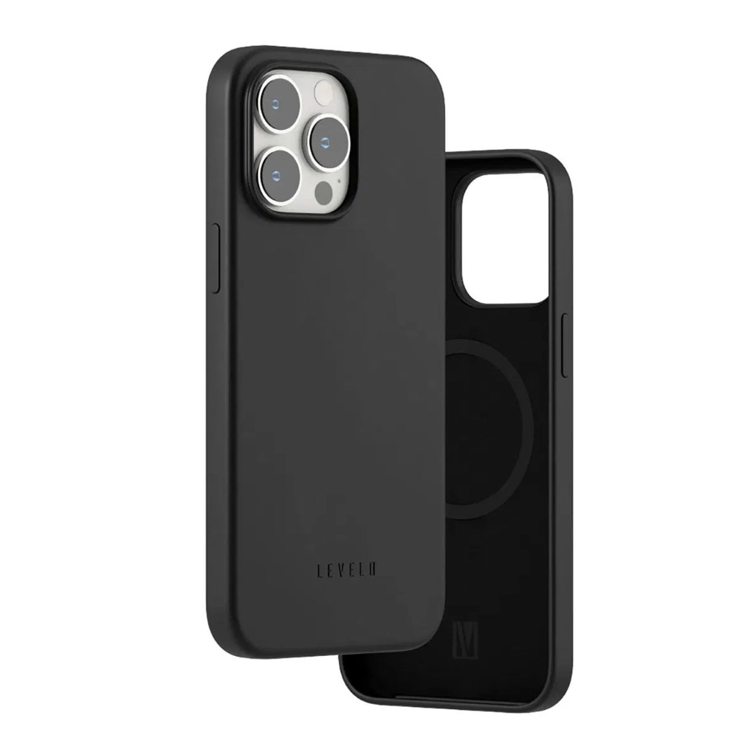 Levelo Iris Magsafe Liquid Silicone Case 14 Pro Max Black