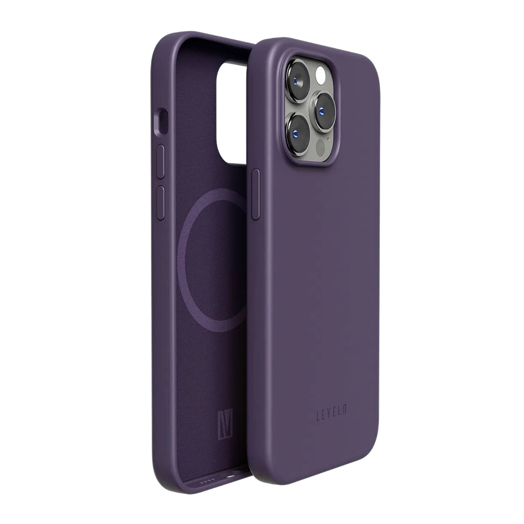 Levelo Iris Magsafe Liquid Silicone Case 14 Pro Max Purple
