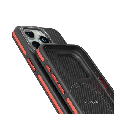 Levelo Ox Carbon Case iPhone 15 Pro Max Red