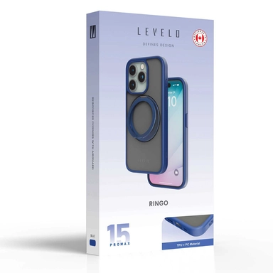 Levelo MagSafe Ringo & Kickstand Case iPhone 15 ProMax Blue