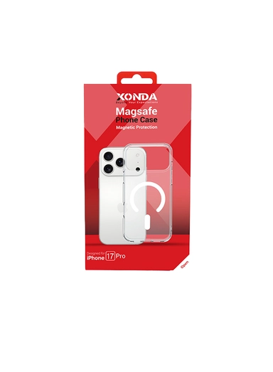 غطاء زوندا شفاف لآيفون 17 برو مع ماج سيف - أبيض