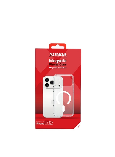 غطاء زوندا شفاف لآيفون 17 برو ماكس مع ماج سيف - أبيض