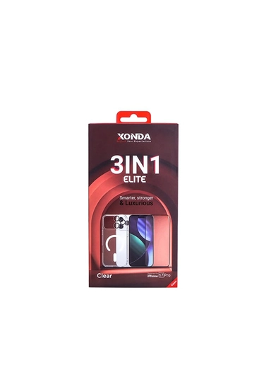 Xonda Elite 3IN1 Iphone 17 Pro Clear (Case-Screen-Lens)