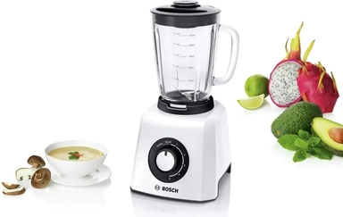 Bosch Glass Jar Blender W600, 1.5L, White, MMB33G5BGB
