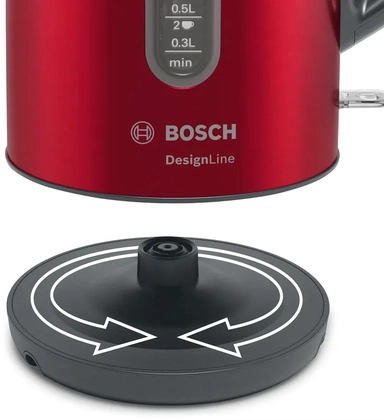 Bosch W3000 Kettle,1.7L, Red, Kettle, TWK4P434GB