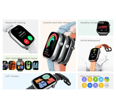  ساعة ذكية ميبرو سي 4، 2.01 بوصة، هيكل رمادي داكن، سوار رمادي داكن – XPAW021GRAY