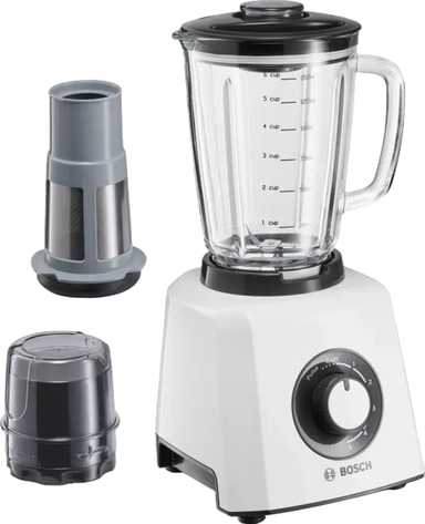 Bosch Glass Jar Blender W600, 1.5L, White, MMB33G5BGB