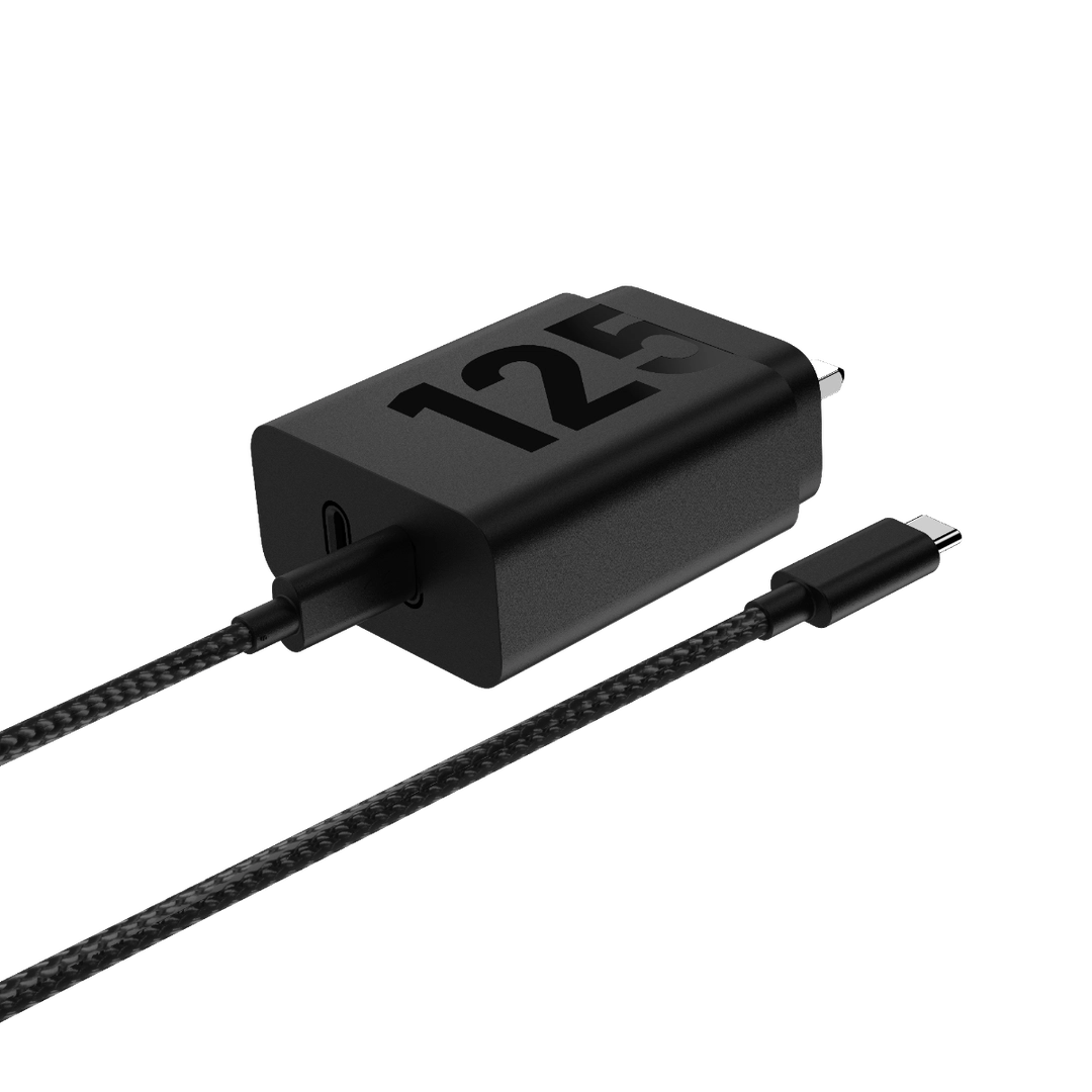 موتورولا شاحن حائط، 125 واط، USB-C، أسود - PG38C06631