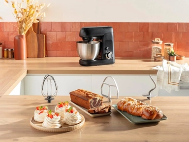 Moulinex Bake Partner Kitchen Stand Mixer, 1100 W, 4.6L, Black - QA525827