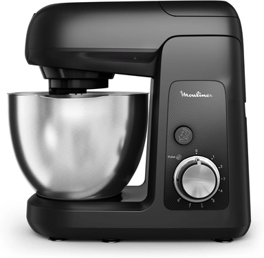 Moulinex Bake Partner Kitchen Stand Mixer, 1100 W, 4.6L, Black - QA525827