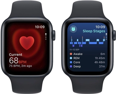 Apple Watch SE GPS 44mm Midnight Aluminium Sport Band - S/M