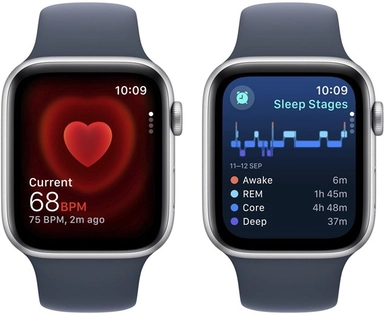Apple Watch SE GPS 44mm Silver Aluminium Storm Blue Band-S/M
