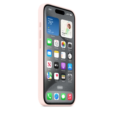 Apple iPhone 15 Pro Silicone Case with MagSafe Light Pink