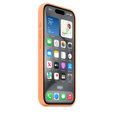 Apple iPhone 15 Pro Silicone Case with MagSafe Orange Sorbet