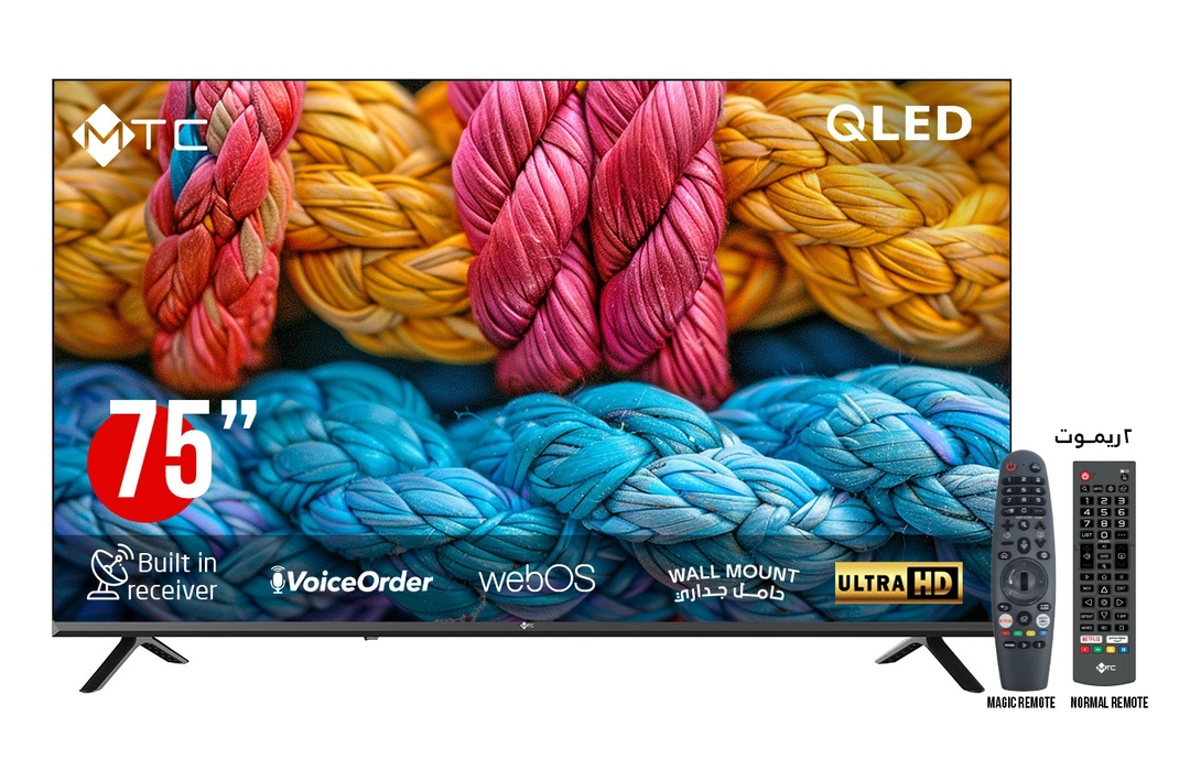 MTC 75-inch UHD Smart QLED TV, WebOS, Wall Mount Included – QMT75UH700WOS