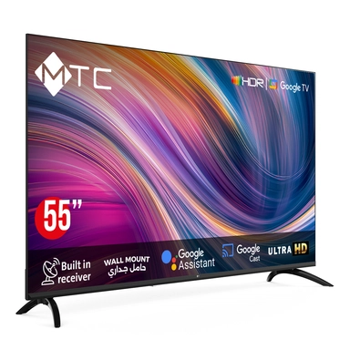 شاشة ام تي سي 55 بوصة دقة 4K UHD ذكي مع حامل جداري - MT55UH450GO 